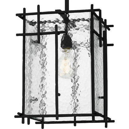 Daphne 1 Light Mini Pendant, Matte Black/Clear Ice