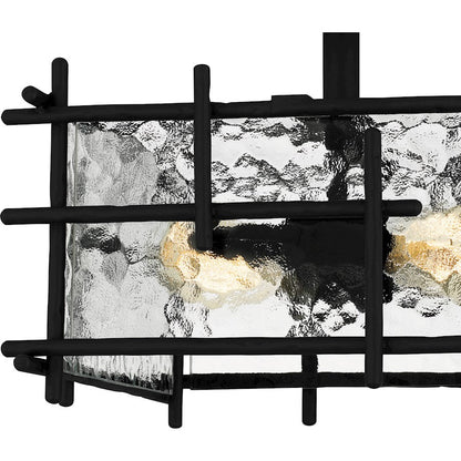 Daphne 2 Light Semi-Flush Mount, Matte Black/Clear Ice