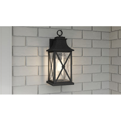 Ellerbee 1 Light Outdoor Wall Mount, Mottled Black