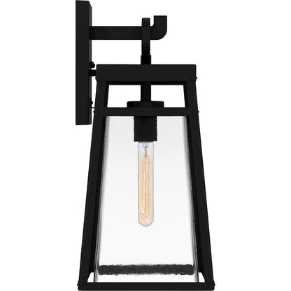Godfrey 1 Light Outdoor Lantern, Matte Black/Clear Rain