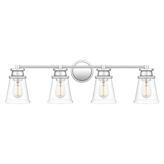 Haverfield 4 Light Bath Vanity, Polished Chrome/Clear