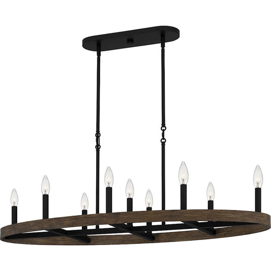 Hendrix 9 Light Island Light, Matte Black
