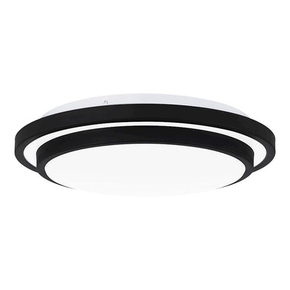 Quoizel Irving 14" Semi-Flush Mount, Matte Black/White - IVG1614MBK