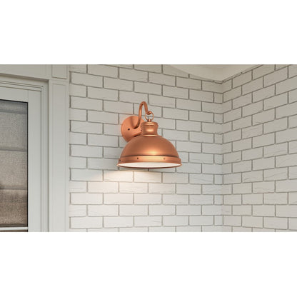 Jameson 1 Light Outdoor Lantern, Aged Copper/Metal