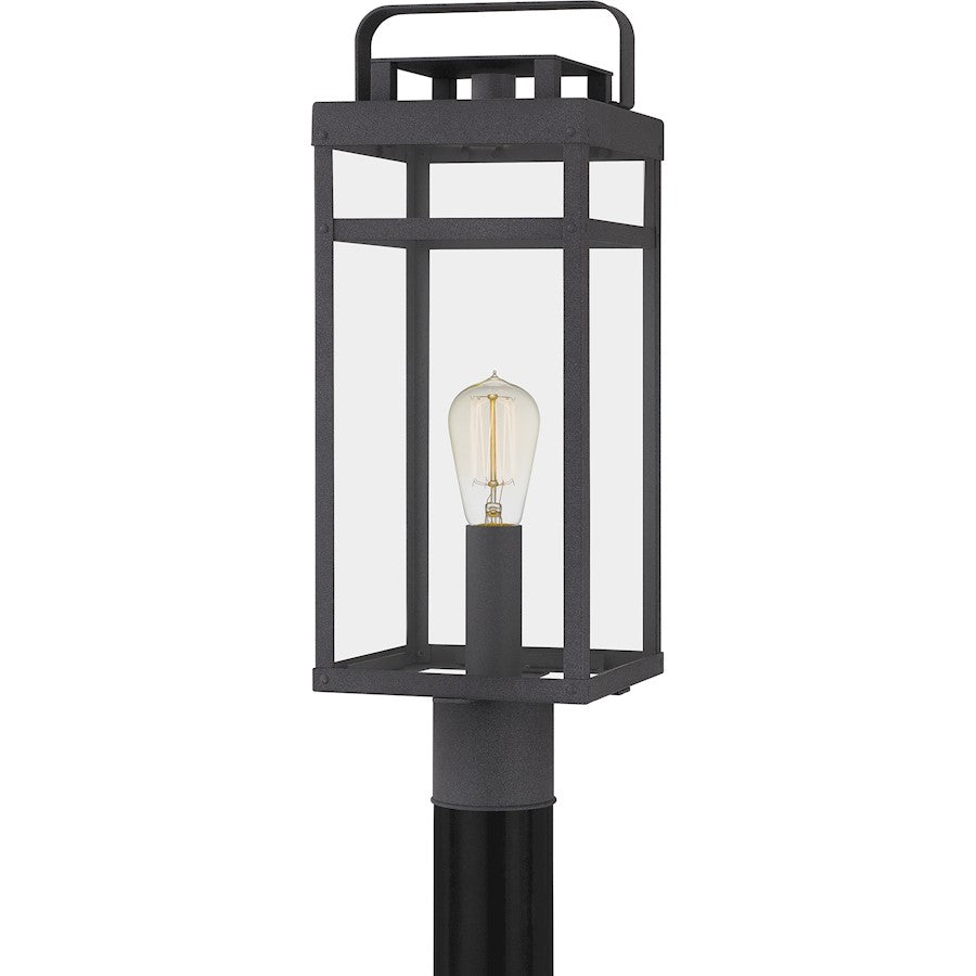 Keaton 1 Light Outdoor Post Lantern, Mottled Black