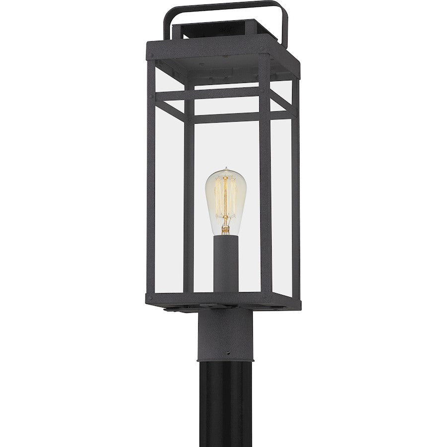 Keaton 1 Light Outdoor Post Lantern, Mottled Black