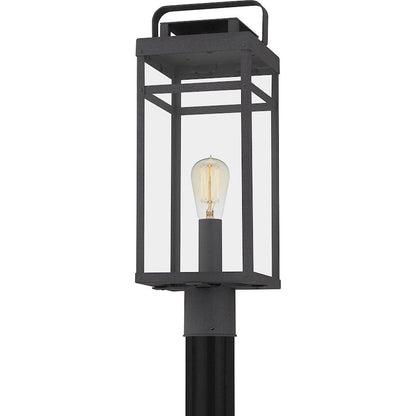 Keaton 1 Light Outdoor Post Lantern, Mottled Black