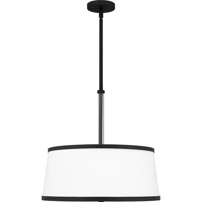 Kylen Pendant, Matte Black/Egg Shell Fabric