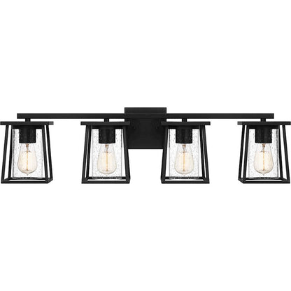 Lodge 4 Light Bath Vanity, Matte Black