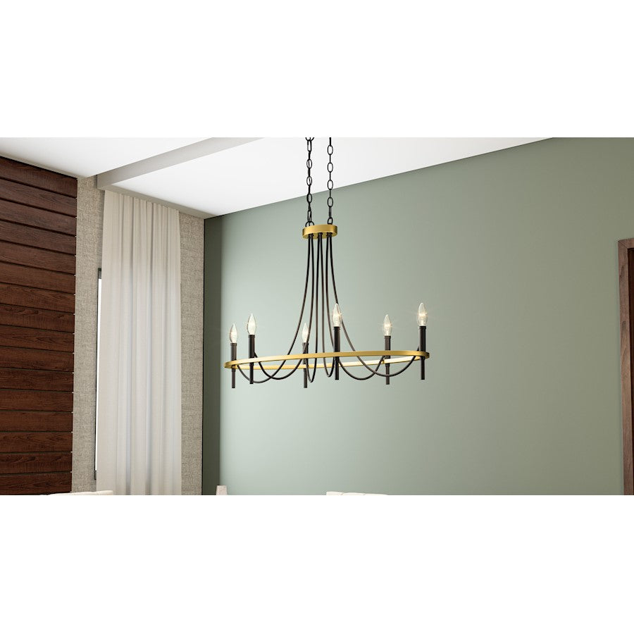 Legare 6 Light Island Light, Matte Black