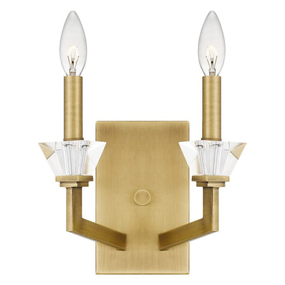 Lottie 2 Light Wall Sconce, Aged Brass