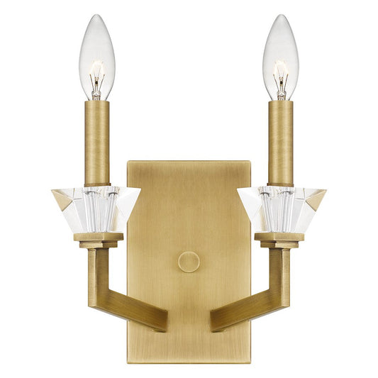 Lottie 2 Light Wall Sconce, Aged Brass