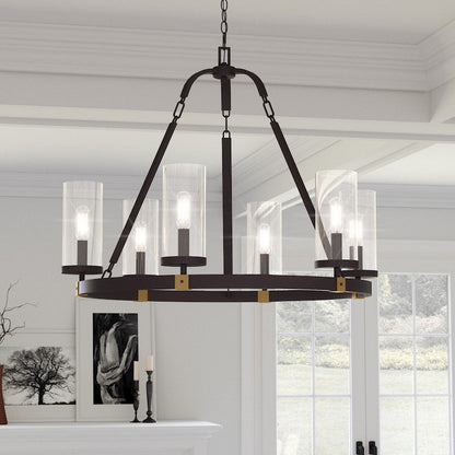 Lisbon Chandelier, Old Bronze/Clear