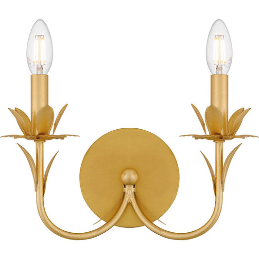 Quoizel Maria 2 Light Wall Sconce, Gold Leaf - MAA8712GFL