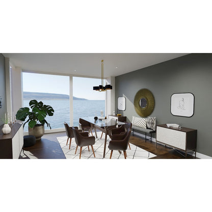 Madden 6 Light Island Light, Aged Brass/Metal