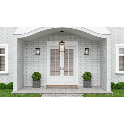 Merle 1 Light 17" Outdoor Lantern, Burnished Bronze/Seeded