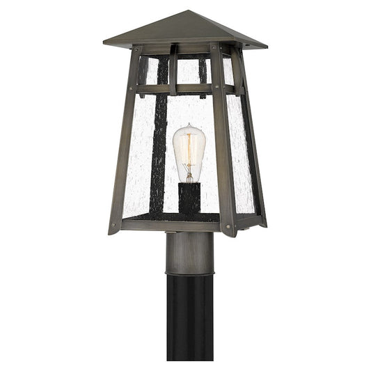 Merle 1 Light 17.75" Outdoor Lantern, Burnished Bronze/Seed