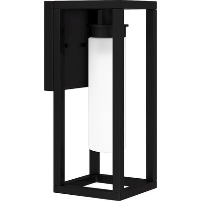 Neville 1 Light Outdoor Lantern, Matte Black/Etched