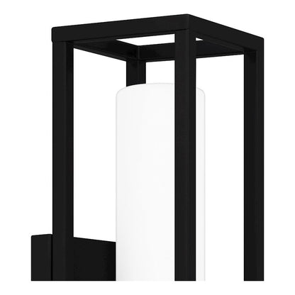 Neville 1 Light Outdoor Lantern, Matte Black/Etched