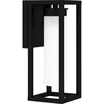 Neville 1 Light Outdoor Lantern, Matte Black/Etched