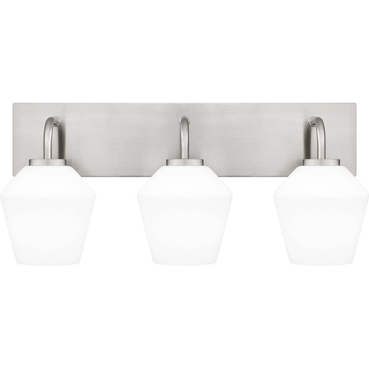 Quoizel Nielson 3 Light Bath Light, Brushed Nickel/Opal Etched - NIE8621BN
