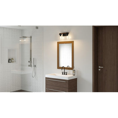 Nottinghill 2 Light Bath Light, Matte Black/Clear