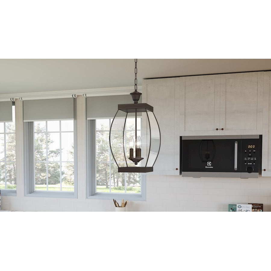 Quoizel Oasis 3 Light Mini Pendant, Medici Bronze/Clear - OAS1509Z