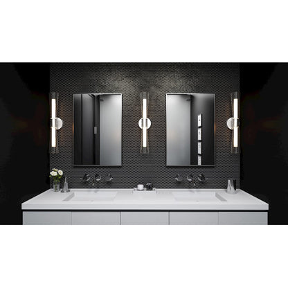 Amara Bath Vanity, Polished Chrome/Clear , Opal Etched