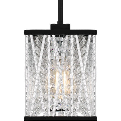 Celeste 5 Light Island Light, Matte Black/Clear Crystal