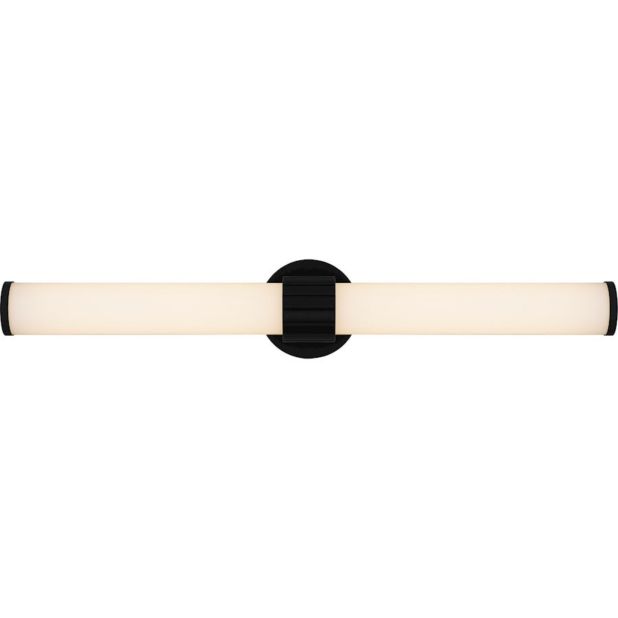 Quoizel Kaye 28" Bath Light, Matte Black/Clear Etched - PCKAY8528MBK