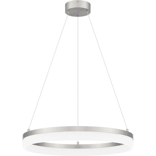 Cohen Pendant, Brushed Nickel/White Acrylic