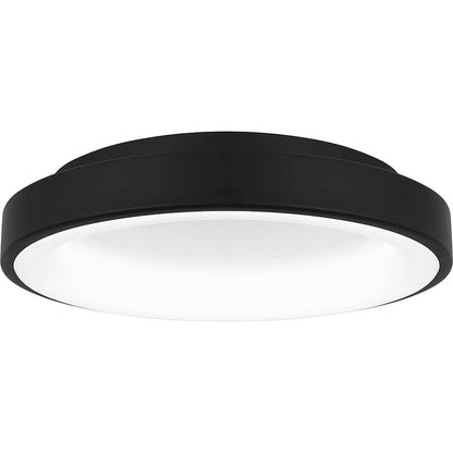 Stanton Flush Mount, Matte Black/White Acrylic