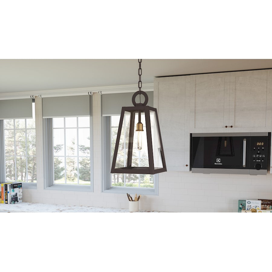 Poplar Point 1 Light Mini Pendant, Old Bronze/Clear