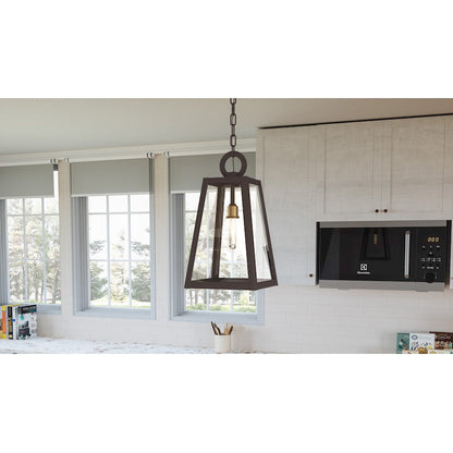 Poplar Point 1 Light Mini Pendant, Old Bronze/Clear