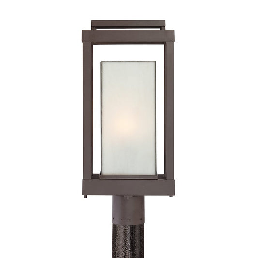 1 Light Powell Post Light, Western Bronze