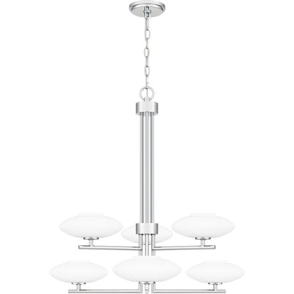 Quoizel Chenal 6 Light Chandelier, Polished Chrome/Opal Etched - QCH5577C