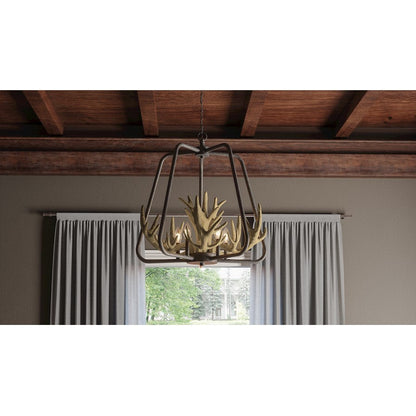 Quoizel Laurent 5 Light Pendant, Rustic Black - QOP5616RK