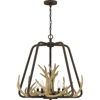 Laurent 5 Light Pendant, Rustic Black