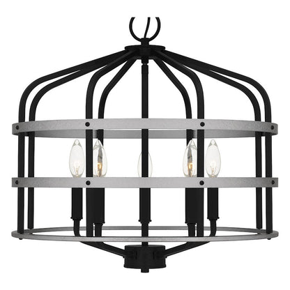 Avignon 5 Light Pendant, Matte Black
