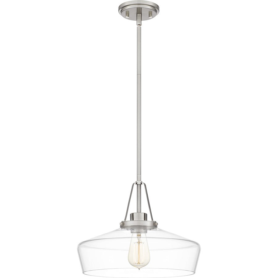 Quoizel Haven 1 Light Pendant, Brushed Nickel/Clear - QP5584BN