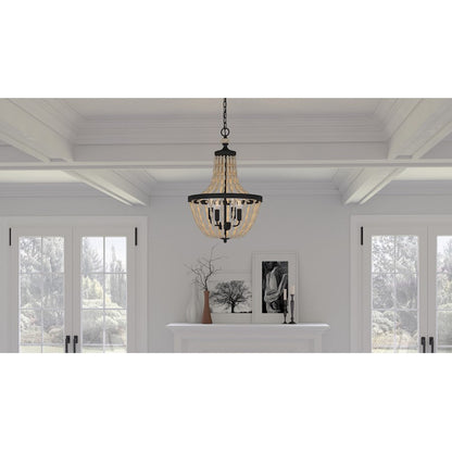 Magnolia 3 Light Pendant, Matte Black
