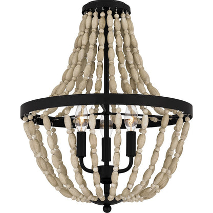 Magnolia 3 Light Pendant, Matte Black