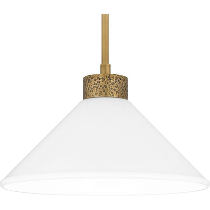 Ira 1 Light Pendant, Weathered Brass/Opal