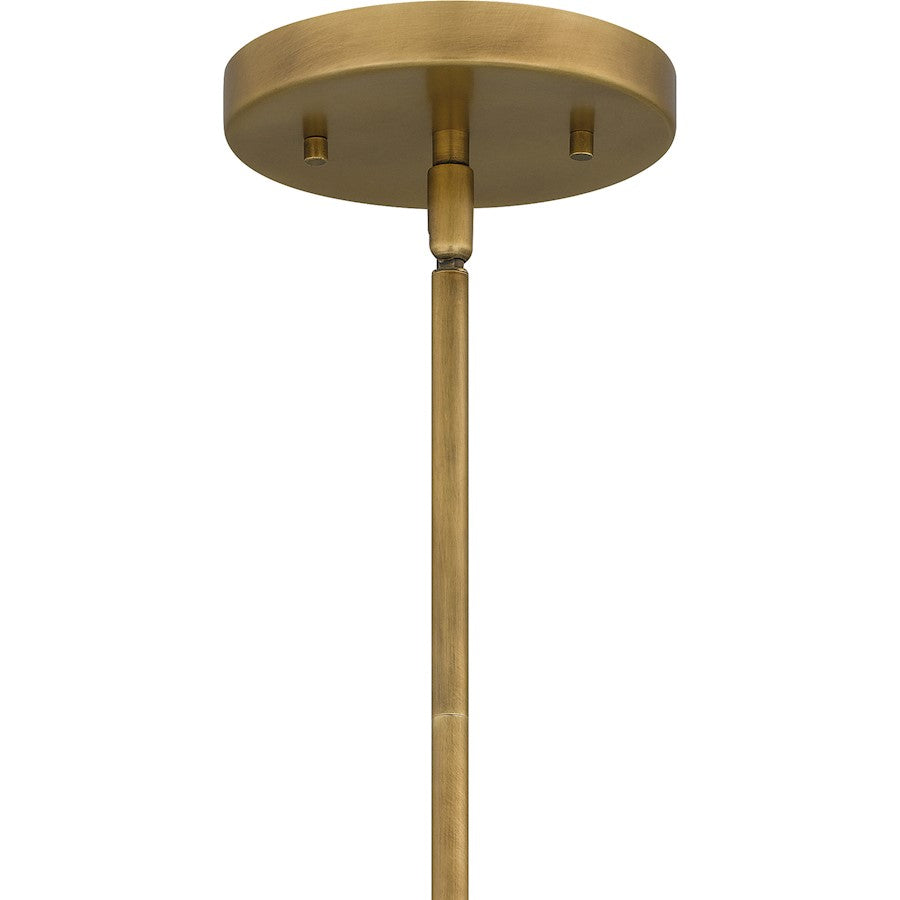 Ira 1 Light Pendant, Weathered Brass/Opal