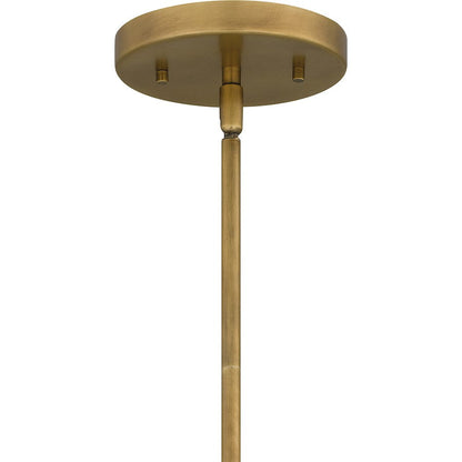 Ira 1 Light Pendant, Weathered Brass/Opal