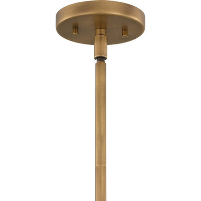 Iota 4 Light Pendant, Weathered Brass/Opal Glass
