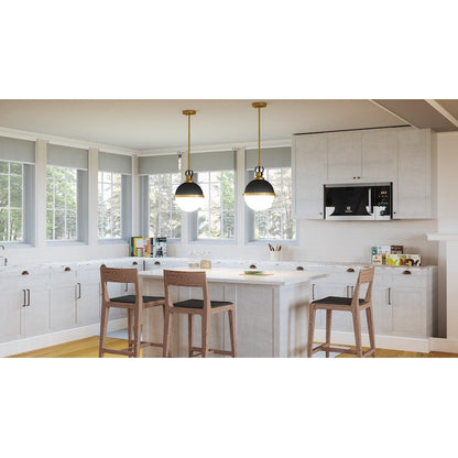 Sullivan 1 Light Mini Pendant, Matte Black/Opal Etched