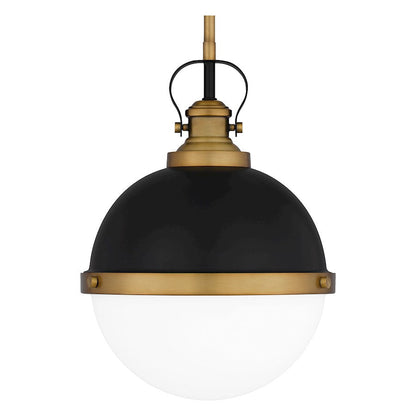 Sullivan 1 Light Mini Pendant, Matte Black/Opal Etched