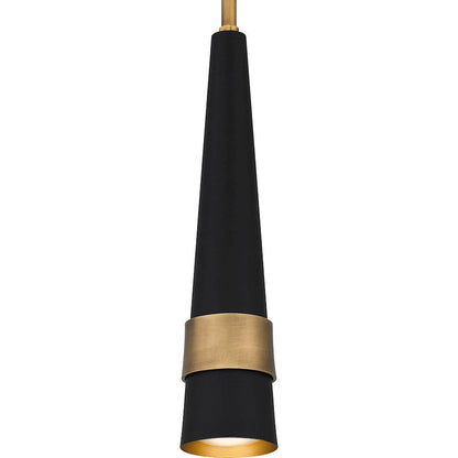 Lennox LED Mini Pendant, Weathered Brass