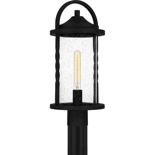 Reece 1 Light 20" Outdoor Lantern, Earth Black/Clear Seedy